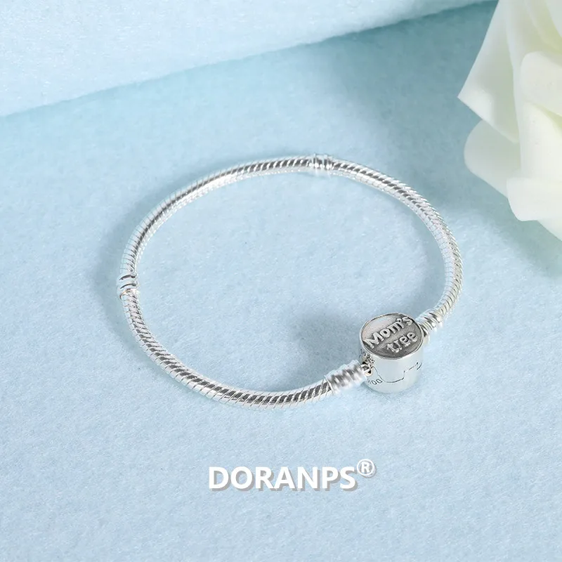 Модные ювелирные изделия doranps Mom's tree серебряные браслеты с 925 бусинами для женщин, браслет для изготовления ювелирных изделий, 1pz