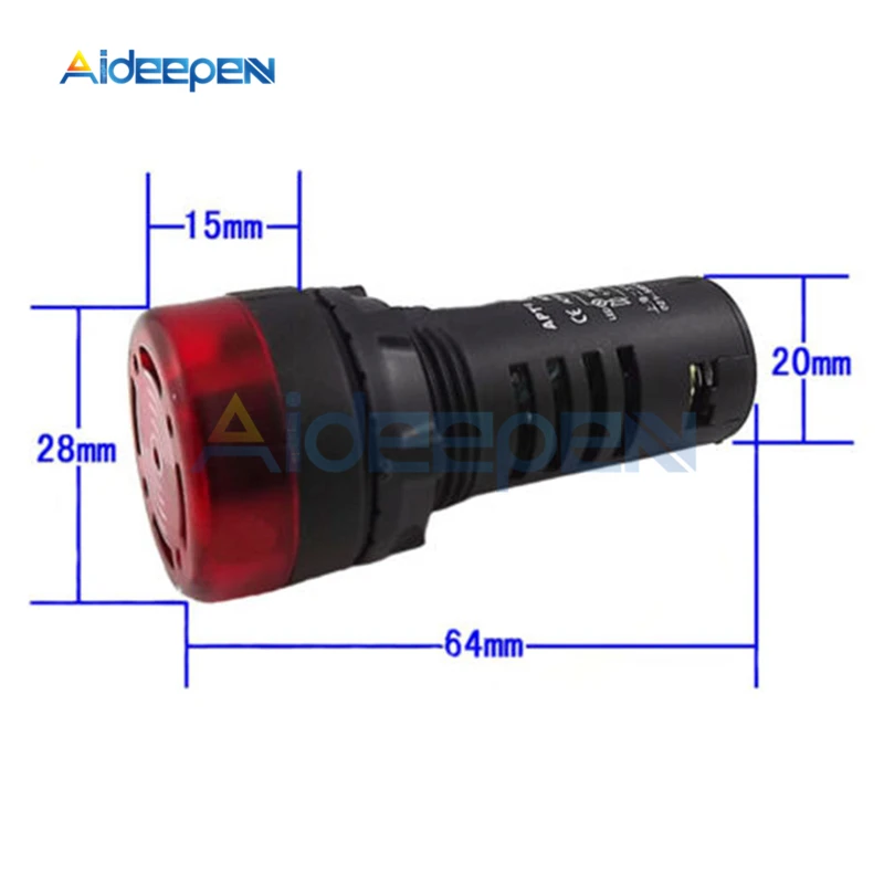 AD16-22SM DC 12V 24V AC 110V 220V светодиодный сигнальный индикатор световая сигнальная лампа вспышка зуммер 22 мм красный зеленый желтый