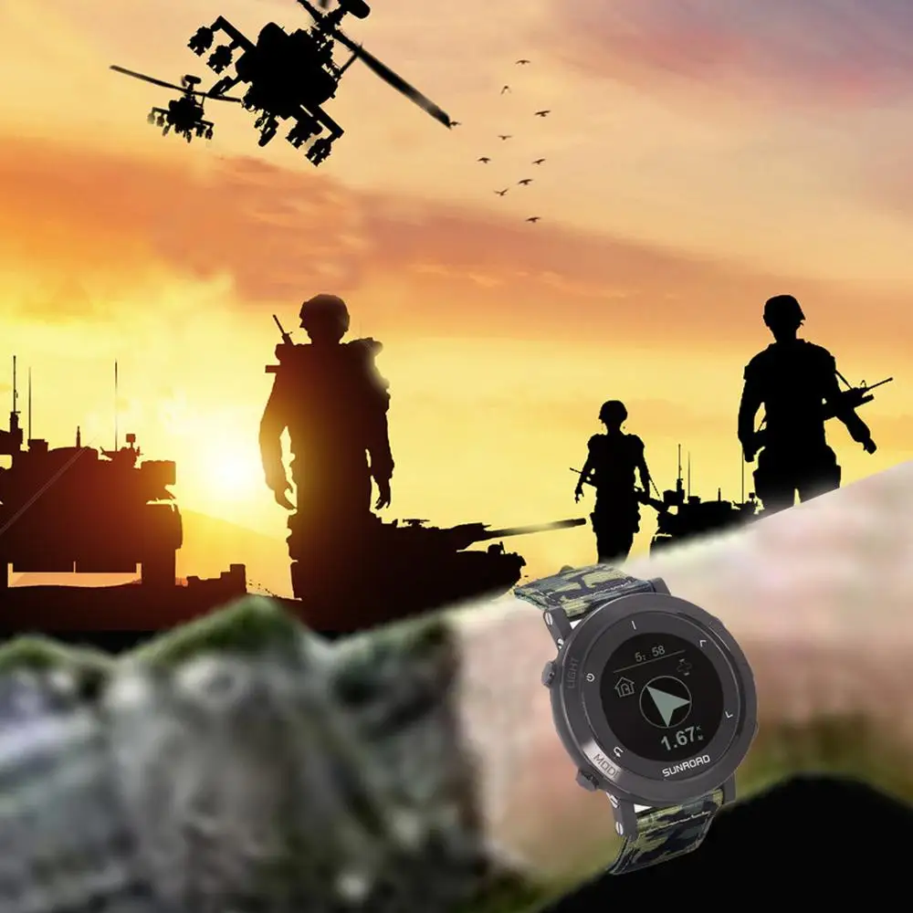 Sunroad GPS smart watch with army waterproof heart