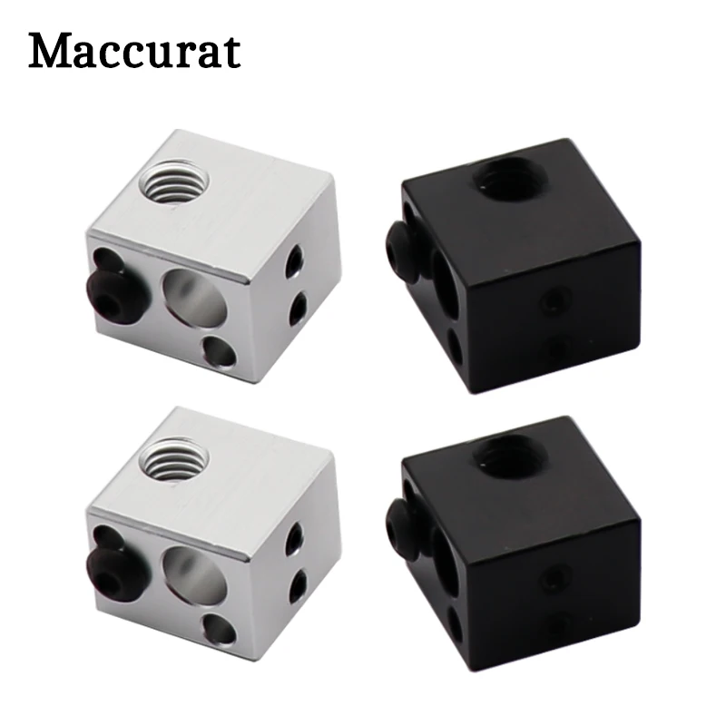

Maccurat 1PC Makerbot Heated Block 3D Printer Aluminum Heater Block MK7 MK8 Extruder V6 J-head Hot End Heating Block 16*16*12mm
