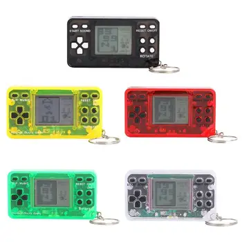 

Mini Handheld Console Retro Nostalgic Keychain Tetris Video Game Player Portable Childhood Game Machine Tetris Brick Console