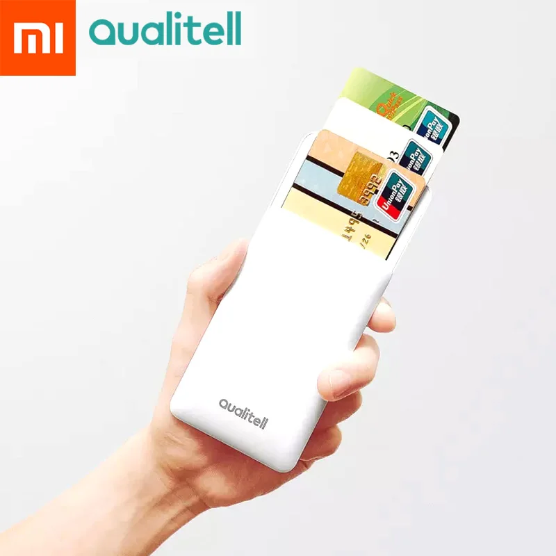 Xiaomi Mijia Qualitell держатель для карт Бизнес карты сдвижной крышкой электронный Бизнес карты фриволите простота банк держатель для карт - Цвет: White
