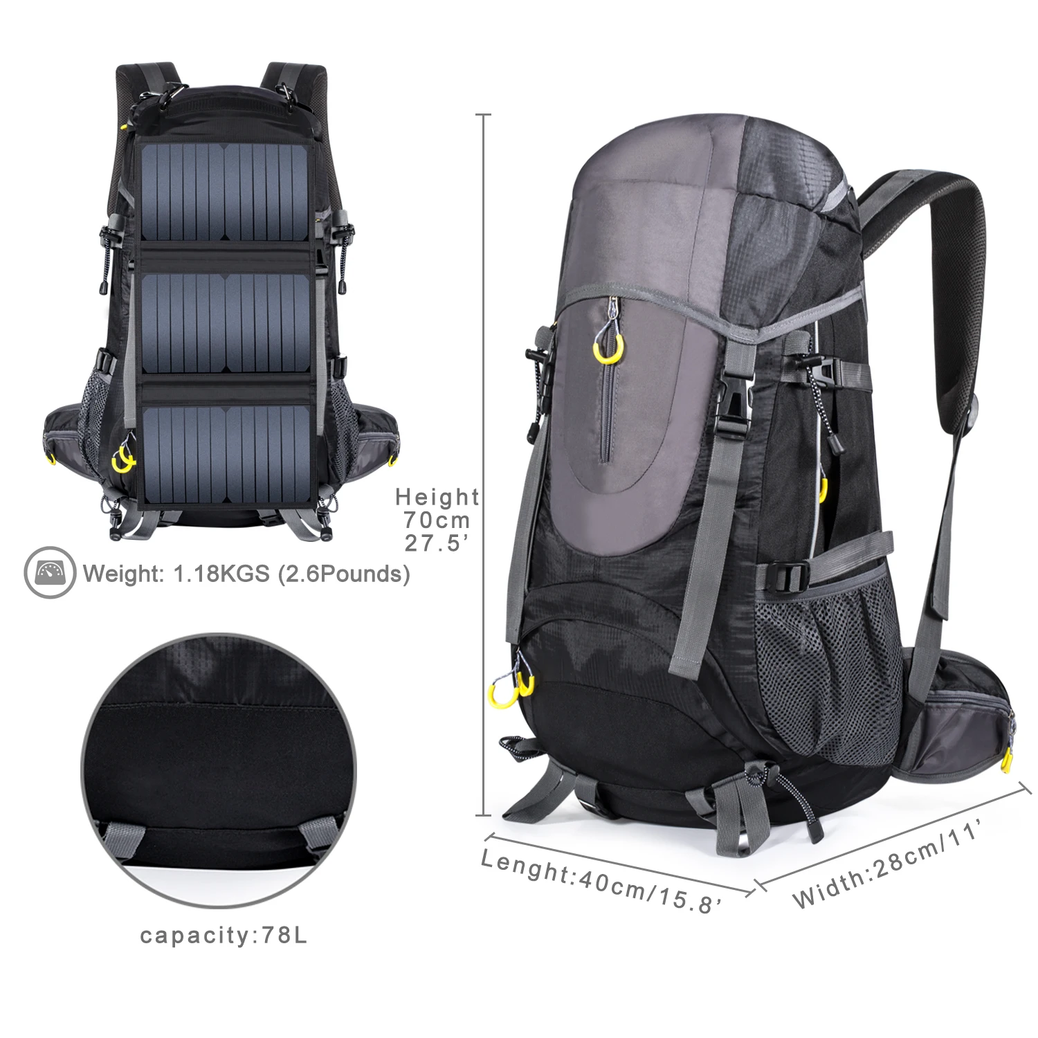 Everything Is Solar Unisex Hiking Backpacks 6v 20 w Solar Powered