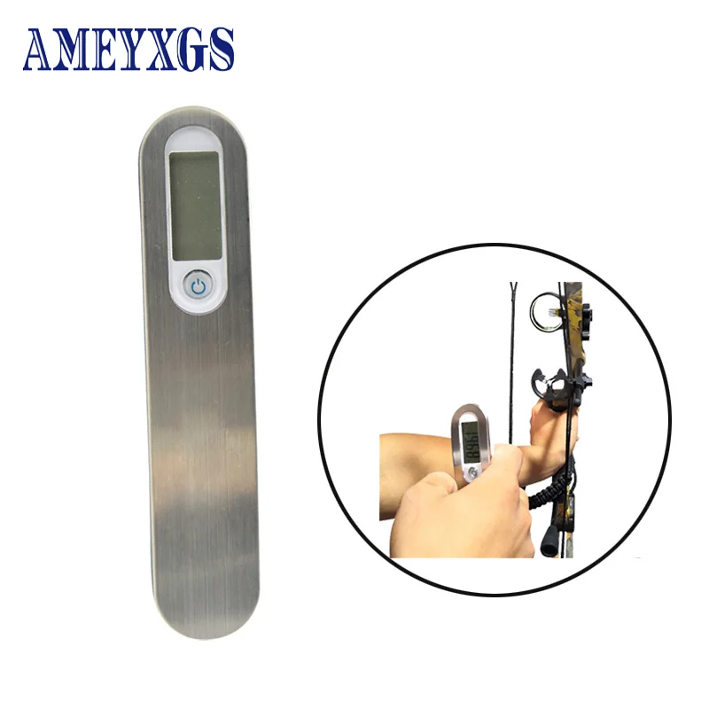 

1Pc Archery Weighing Device 0-110 Pound Measuringrange LED Display Stainless Steel ABS Four Unit Conversion Hunting Shooting