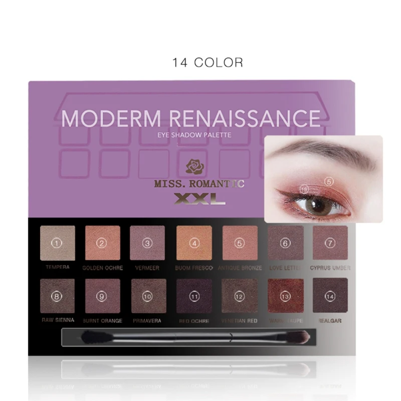 NEW!14 Colors Eyeshadow Palette Long Lasting Waterprrof Sweatprrof Beauty Makeup Shimmer Matte Eye Shadow Cosmetic