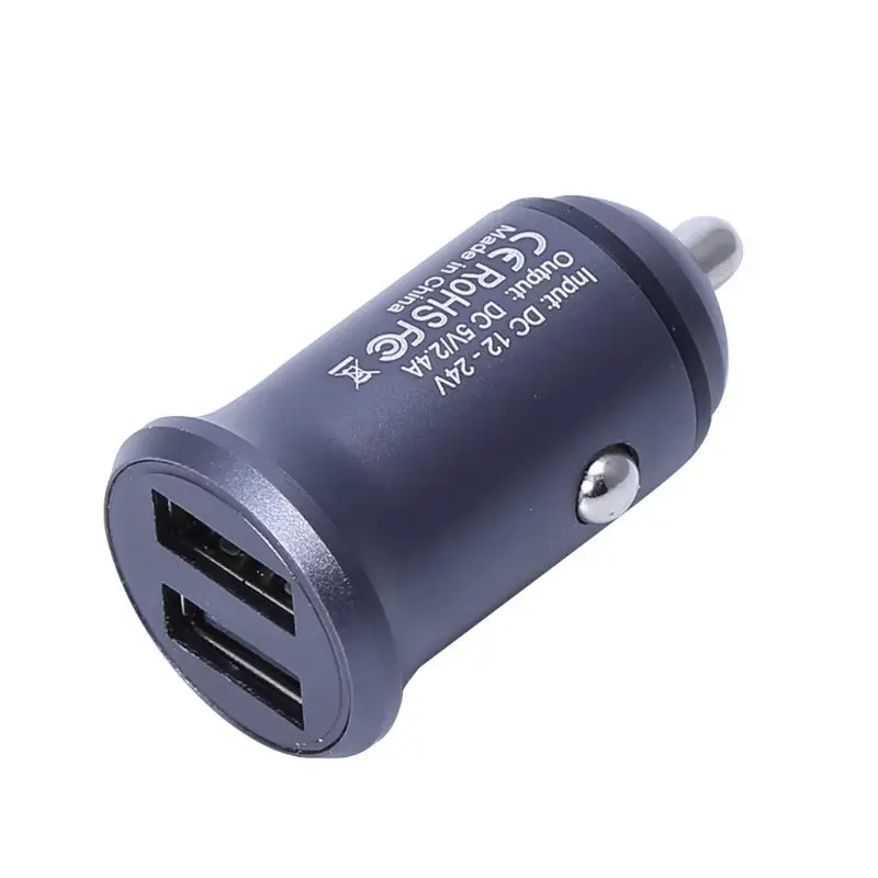 2.4A/4.8A мини алюминиевый сплав Пуля двойной USB автомобильный адаптер зарядного устройства для телефона для iPhone samsung Galaxy Xiaomi huawei смартфонов LX9A
