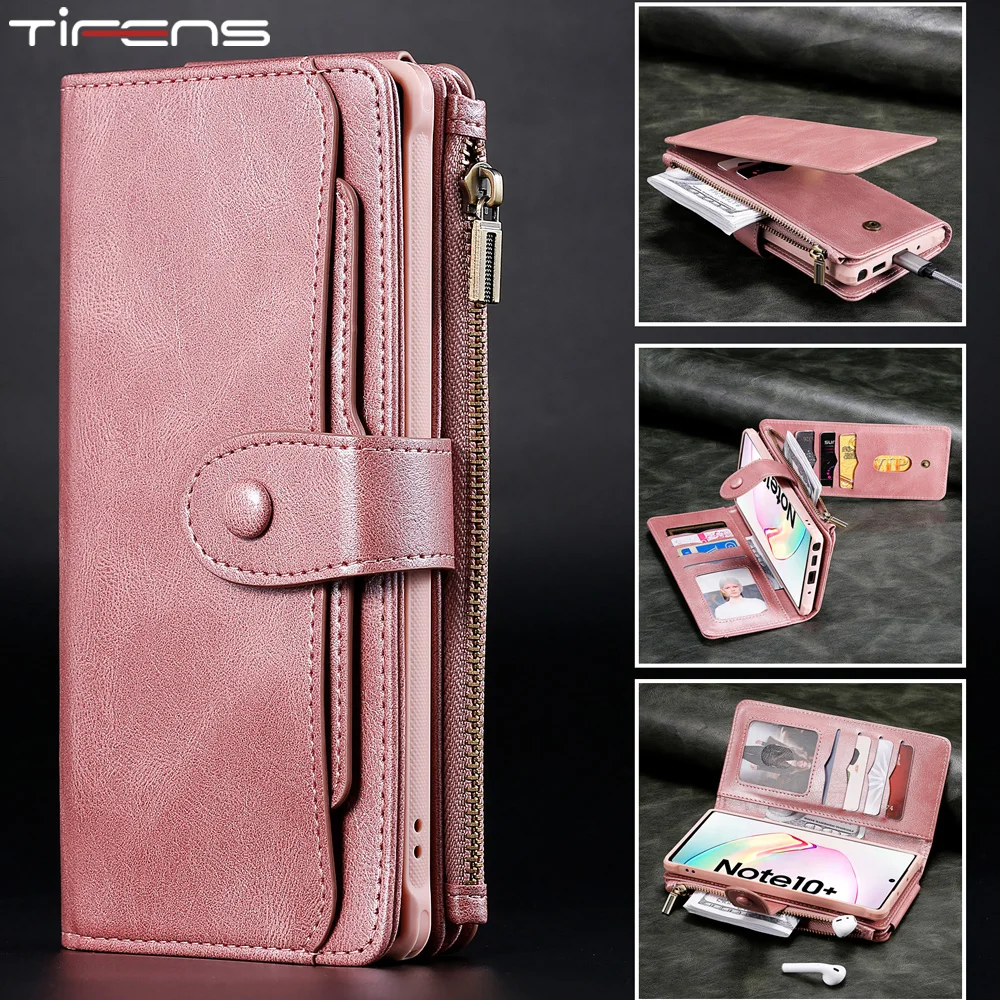 Luxury Leather Magnetic Case For Samsung Galaxy S21 S20 FE S8 S9 S10 E Note 8 9 10 20 Ultra Plus Removable Wallet Phone Cover