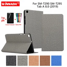 Для samsung Galaxy T290 Tab A 8,0 чехол льняная зернистая искусственная кожа Защитный чехол-подставка TPU чехол для samsung SM-T295 Coque