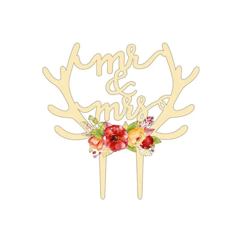 Прямая поставка деревянный ИД Мубарак Mr Mrs деревянный свадебный торт Топпер мусульманский ислам вечерние Декор кекса полые