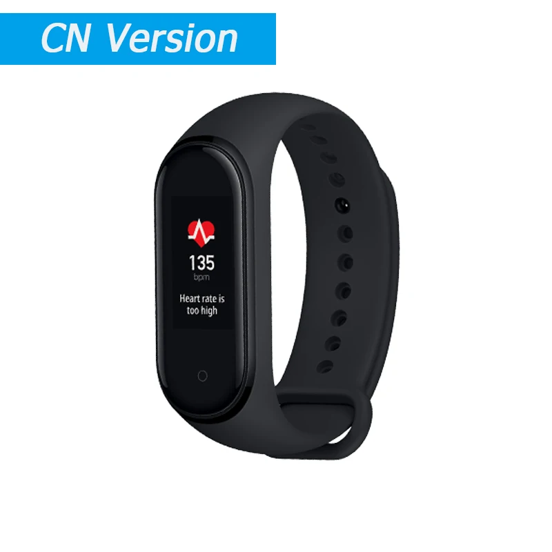 CN Version Xiaomi mi-браслет 4 Smart mi Band 4 0,9" AMOLED экран водонепроницаемый пульсометр фитнес 135 мАч 20 Bluetooth 5,0 50 атм - Цвет: CN Version