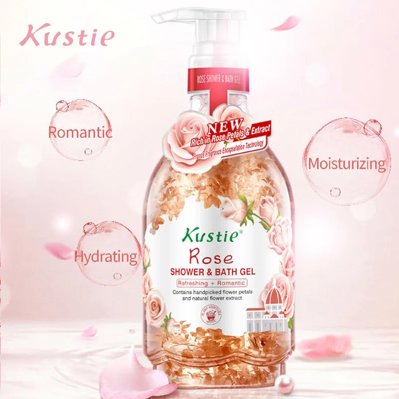 Kustie Rose гель для ванны натуральный безопасный отбеливающий увлажняющий душа