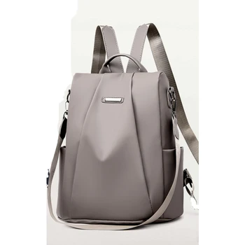

New Style WOMEN'S Backpack Nylon Cloth Korean-style Solid Color Simple Fashion Shoulder Backpack Men's Women's Sports Bag