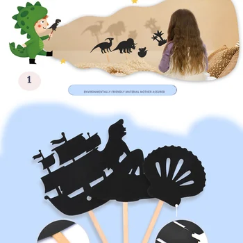 

12pcs Kids Fairy Tale Story Shadow Puppets Imagination Mermaid Educational Toys for Children Interesting Projection Art Game Set