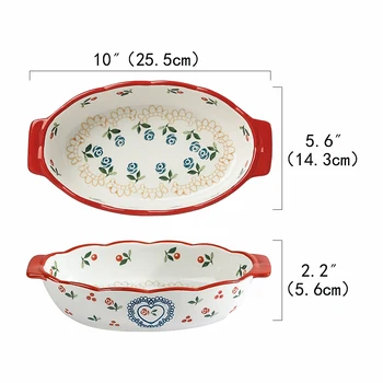 

Ceramics Rectangular Baking Dishes with Handle for Oven Ceramic Baking Pan Lasagna Casserole Pan Individual Bakeware