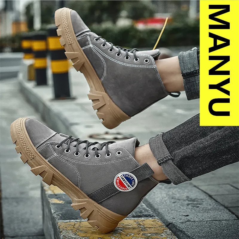 

Autumn Martin Boots Men's England Outdoor Worker Boot INS Super Fire Men High Shoes PU Leather Fashion New Style Boots