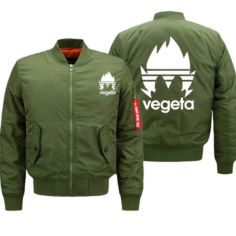 VEGETA принт Dragon Ball японская куртка в стиле аниме для мужчин осень зима толстое теплое пальто уличная куртка Бомбер Байкерская Мужская s парка - Цвет: army green 5
