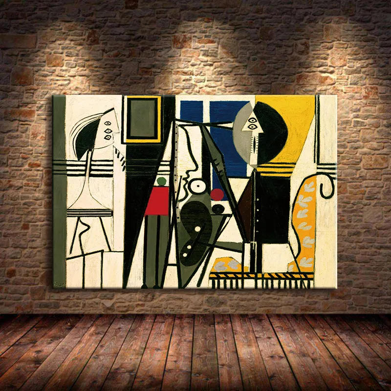 Picasso Painter and Model Canvas Wall Art Canvas Painting Home Deor Wall Pictures Print for Living Room Art Pictures Posters