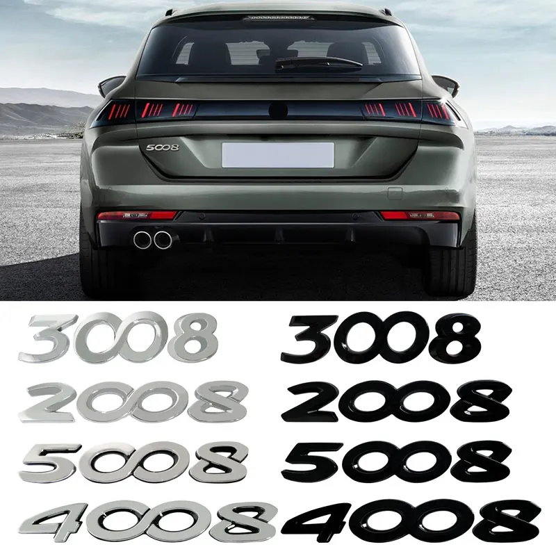 Металлическая 3D наклейка для заднего багажника Peugeot 3008 2008 5008 4008 декоративные