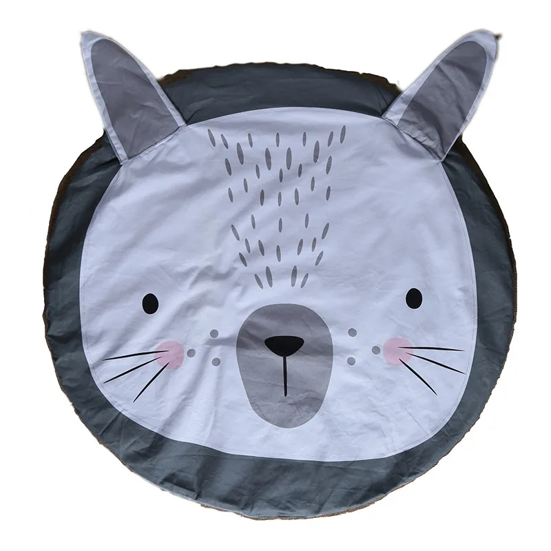 gray rabbit Круглая карта, детское одеяло с узором, игровой коврик, детский коврик для ползания, детское постельное белье, одеяло для коляски, лучшее украшение детской комнаты - Цвет: gray rabbit