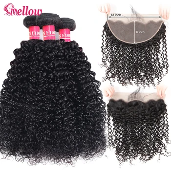 

Curly Wave Bundles With Closure Malaysian Kinky Curly 100% Human Hair Deep Curly Wave Bundles with Frontal Closure