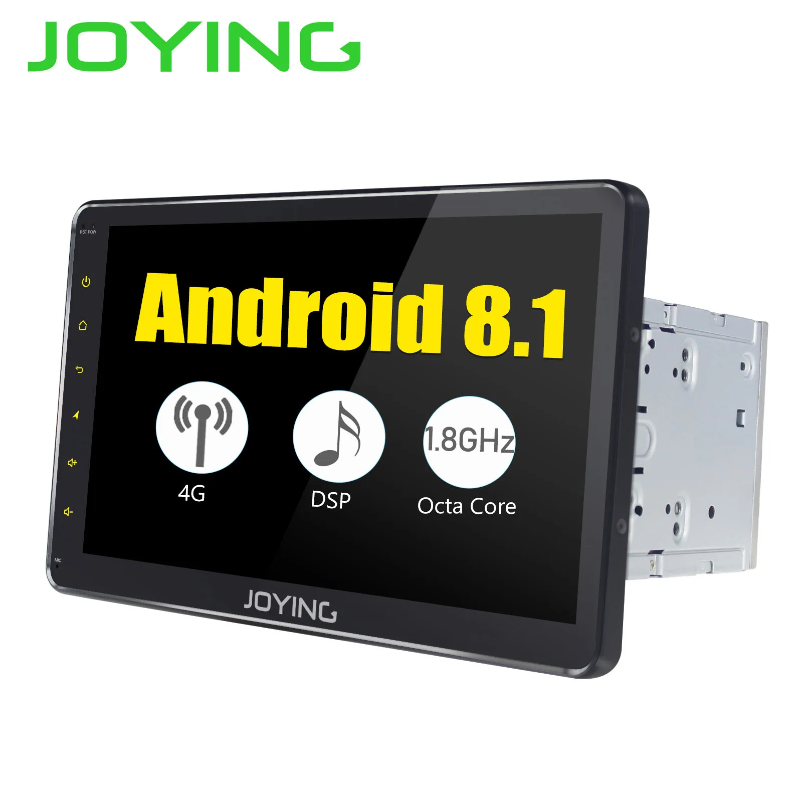 Flash Deal JOYING 10.1 inch IPS Screen 2 din car radio Android 8.1 Octa Core stereo audio radio player 4+64GB built in 4G&DSP SWC GPS Maps 1