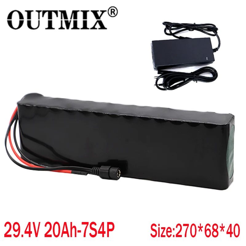 OUTMIX 7S4P 24V 20ah 29 4 V для литий-ионного аккумулятора Встроенный BMS Электрический