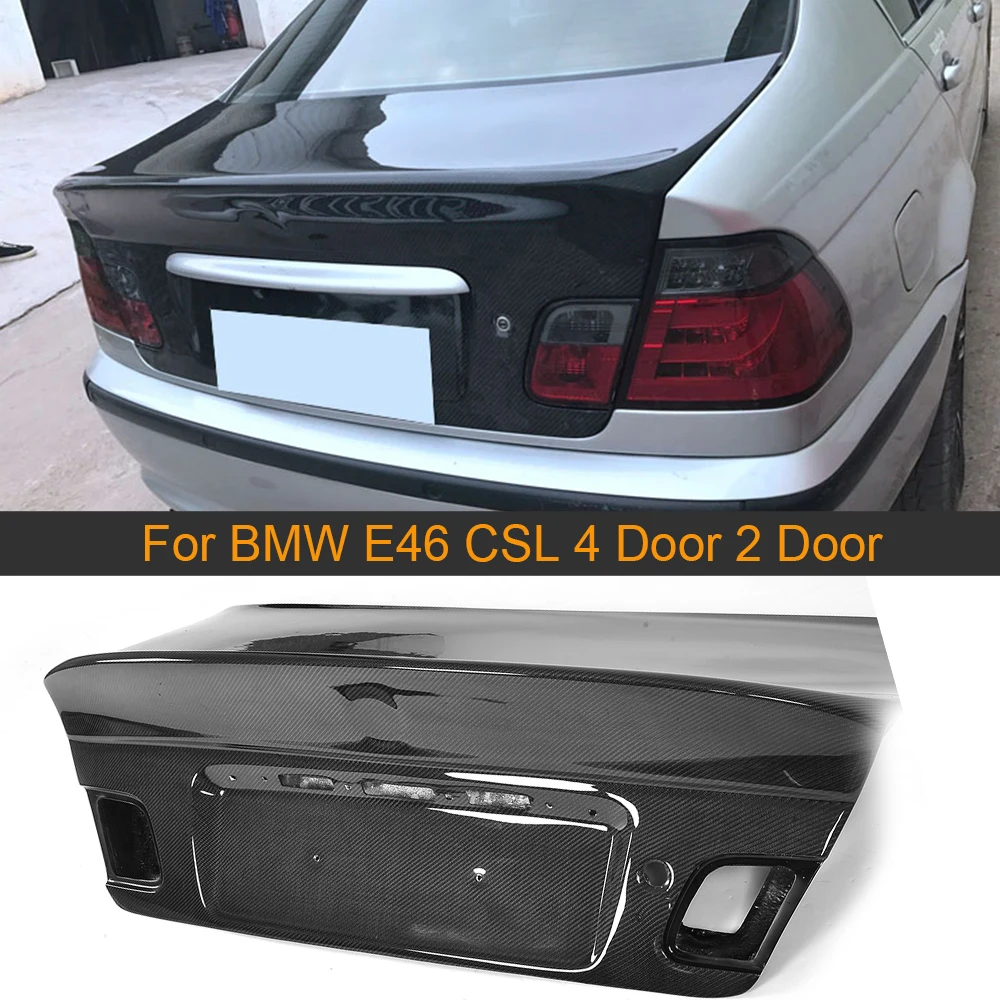 

Задняя Крышка багажника из углеродного волокна для BMW E46 CSL, 4 двери, только для 2000 - 2003 купе, спортивная легкая накладка на багажник