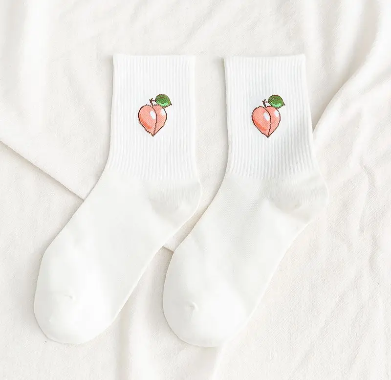 Jeseca, милые носки для девочек в японском стиле, Kawaii, Осень-зима, новые женские теплые носки, Женская винтажная уличная одежда в стиле Харадзюку - Цвет: peach