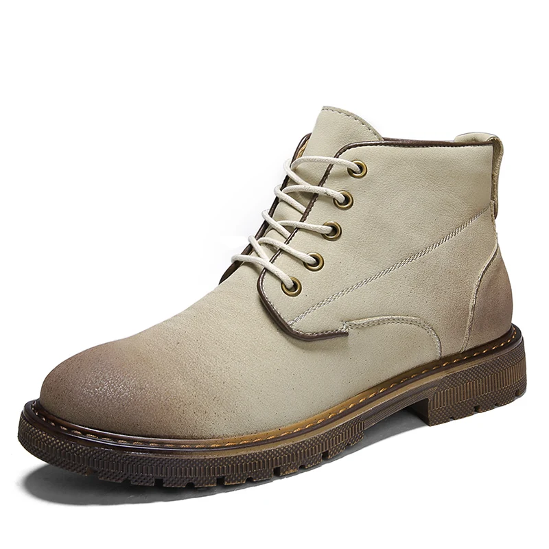 

Martin Boots Men Winter Shoes Mens Leather Shoe Ankle Cowboy Waterproof shose Man Motorcycle Casual Boot 2019 Men's Footwear 44