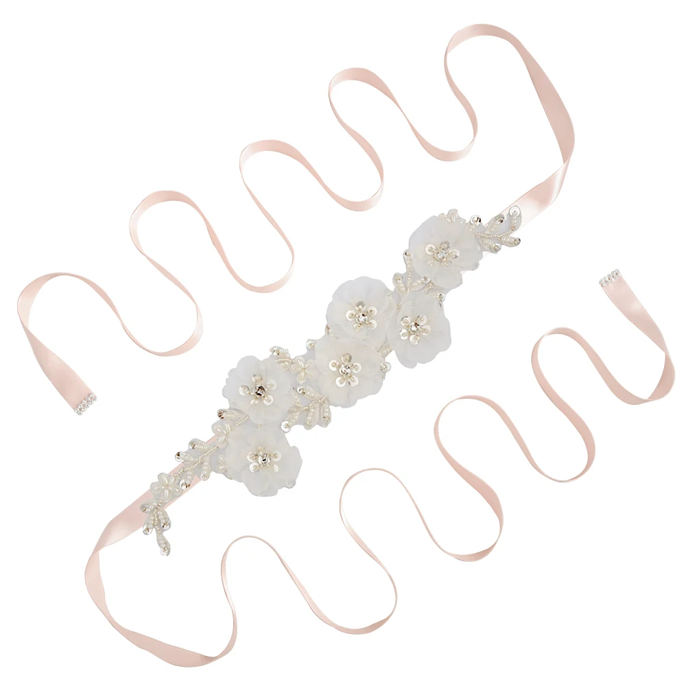 baby pink TRiXY S249 Элегантные цветы Свадебные ремни свадебные аксессуары ручной работы красивые цветы свадебные пояса ремни свадебного платья - Цвет: baby pink