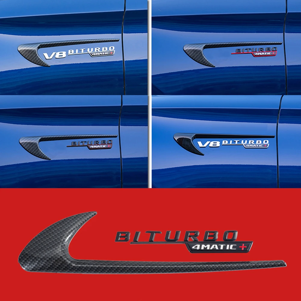 

Carbon Fiber Car Air Vent Fender Side Sticker For Mercedes Benz V8 BITURBO 4MATIC W212 W211 W210 W205 W202 W176 W204 AMG CLA CLS