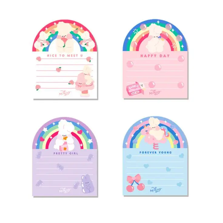 2020 Newest 50 Sheets Cute Rainbow Korean Desk Memo Pads Note Organizer Notepad Daily To Do List Planner School Stationery