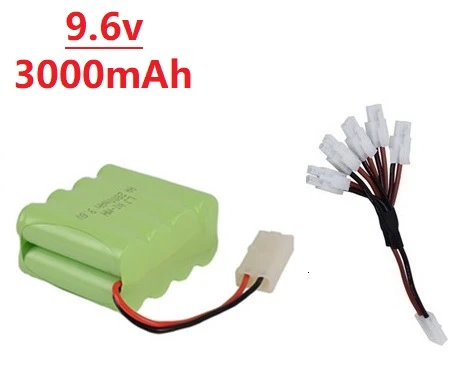 White X модель) Ni-CD 9,6 в 3000 мАч батарея+ USB зарядное устройство для Rc игрушки автомобиль Танк Поезд Робот Лодка пистолет AA 9,6 в перезаряжаемый аккумулятор - Цвет: White