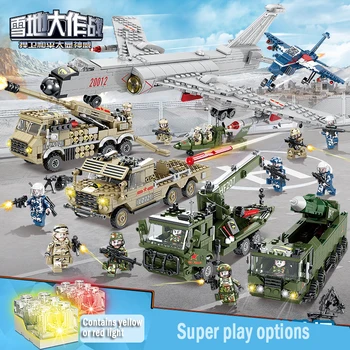 

Original KAZI sea land and air parade model small particle building blocks military tank ship combat aircraft toy