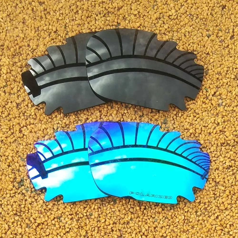 Черные и голубые зеркальные поляризованные Сменные линзы для Jawbone вентилируемые гоночные куртки рамка UVA и UVB