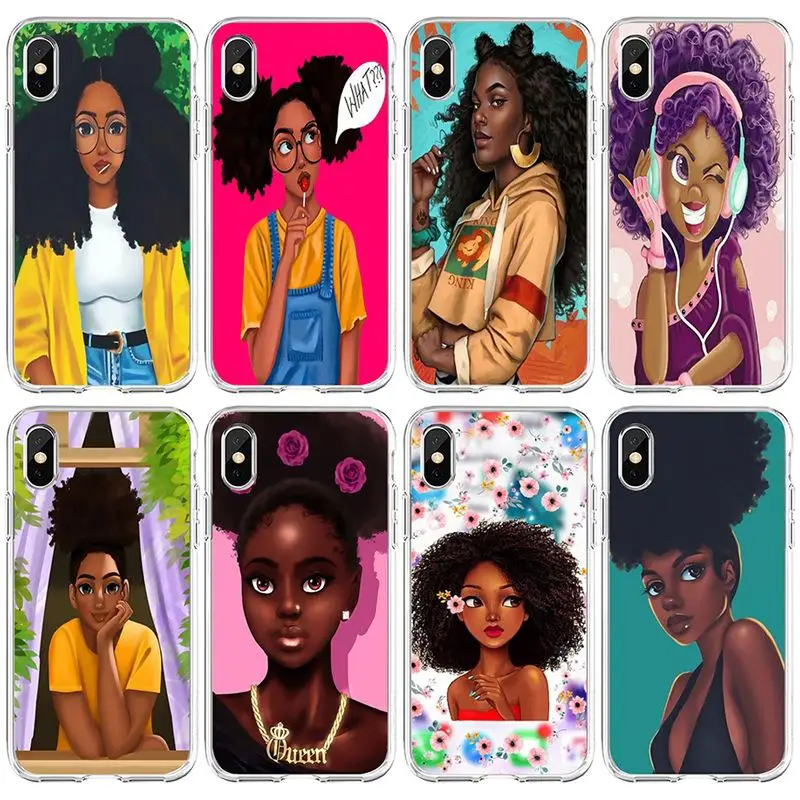 Силиконовый чехол для телефона для iPhone 11por XR XS 7 8 6S 5S, серия African explosion head girl TPU силиконовый чехол для телефона s