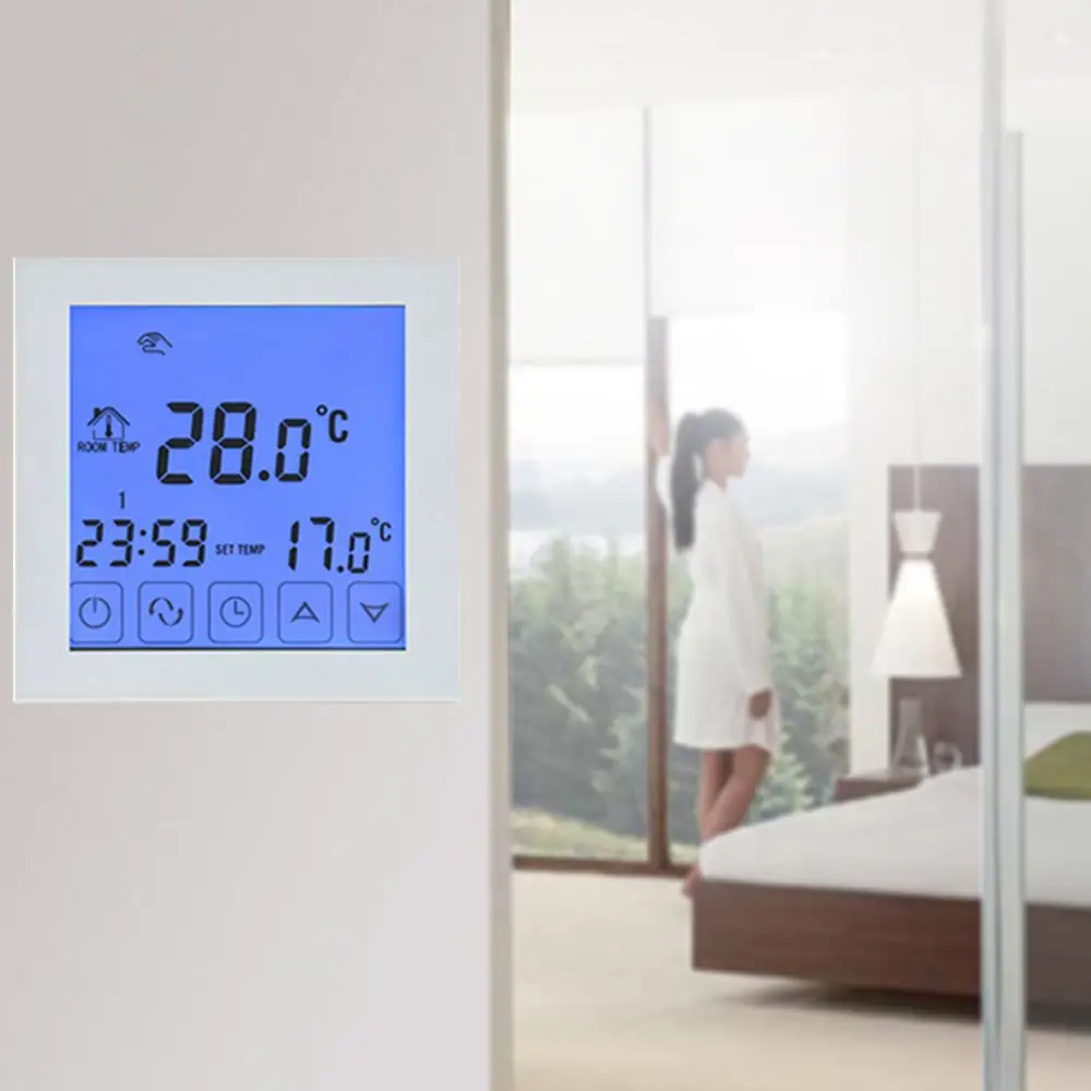  Electric Heating Programmable Thermostat NTC Sensor Room Smart Wifi Temperature Controller LCD Disp - 4000113663730