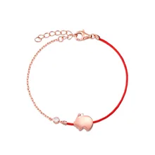 La MaxZa, 925 пробы, серебряный, модный, красная веревка, свинка, кристалл, ювелирное изделие, очаровательный браслет, Красная Нить, линия, браслеты для женщин, золото