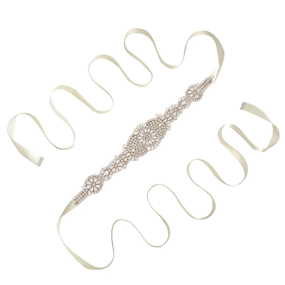 ivory TRiXY S123 Handmade Rhinestones Wedding Dresses Accessories Wedding Belt Wedding Sash Rhinestones Bridal Belt Bridal Sashes - Цвет: ivory