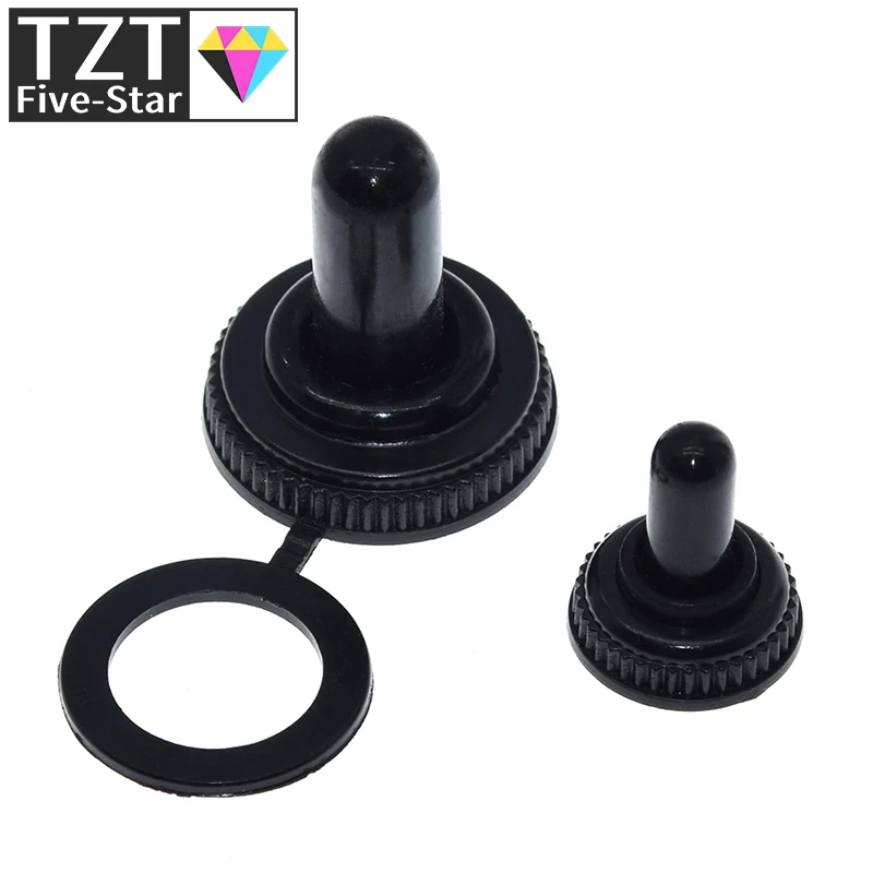 10/30 Stück 6mm Wellendurchmesser Mini MTS Kippschalter Wasser- und Staubdichte Kappe Gummiabdeckung WPC-05 Schwarz M12x0,75mm M6x0,75 Gewinde – Detail 3