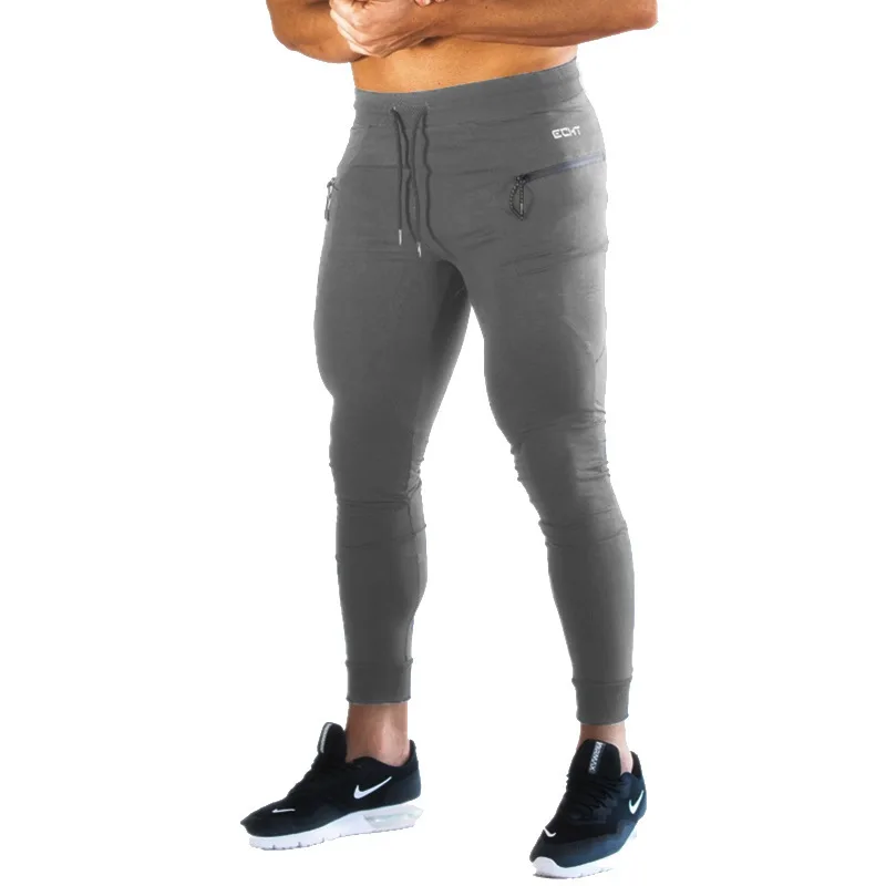 Уличная Повседневная мужская одежда Новые мужские штаны jogger модные комбинезоны брюки повседневные карманные на молнии мужские спортивные брюки - Цвет: gray