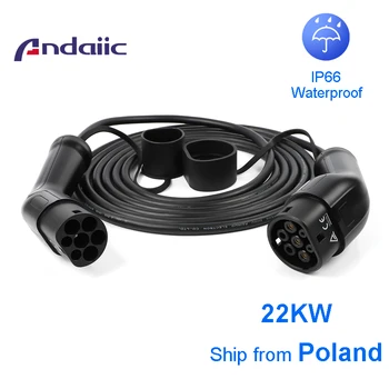 

Electric Vehicle Charging Cable Type 2 Mennekes to Type 2 3-phase 1 Phase 16A 32A 5 Meters Car Battery Charger