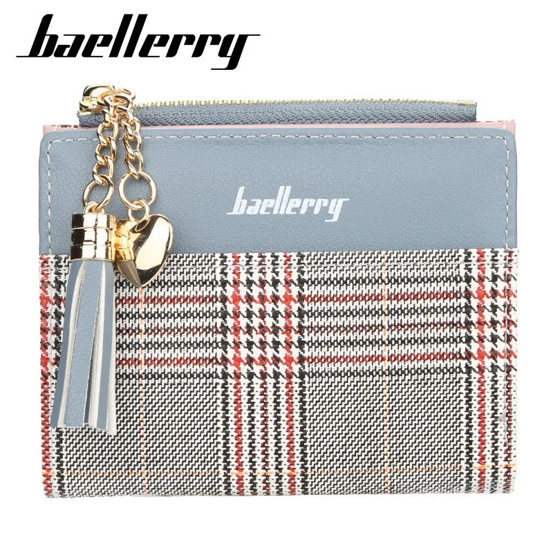 Кошелек Baellerry для женщин Модный укороченный клетчатый бумажник в стиле пэчворк