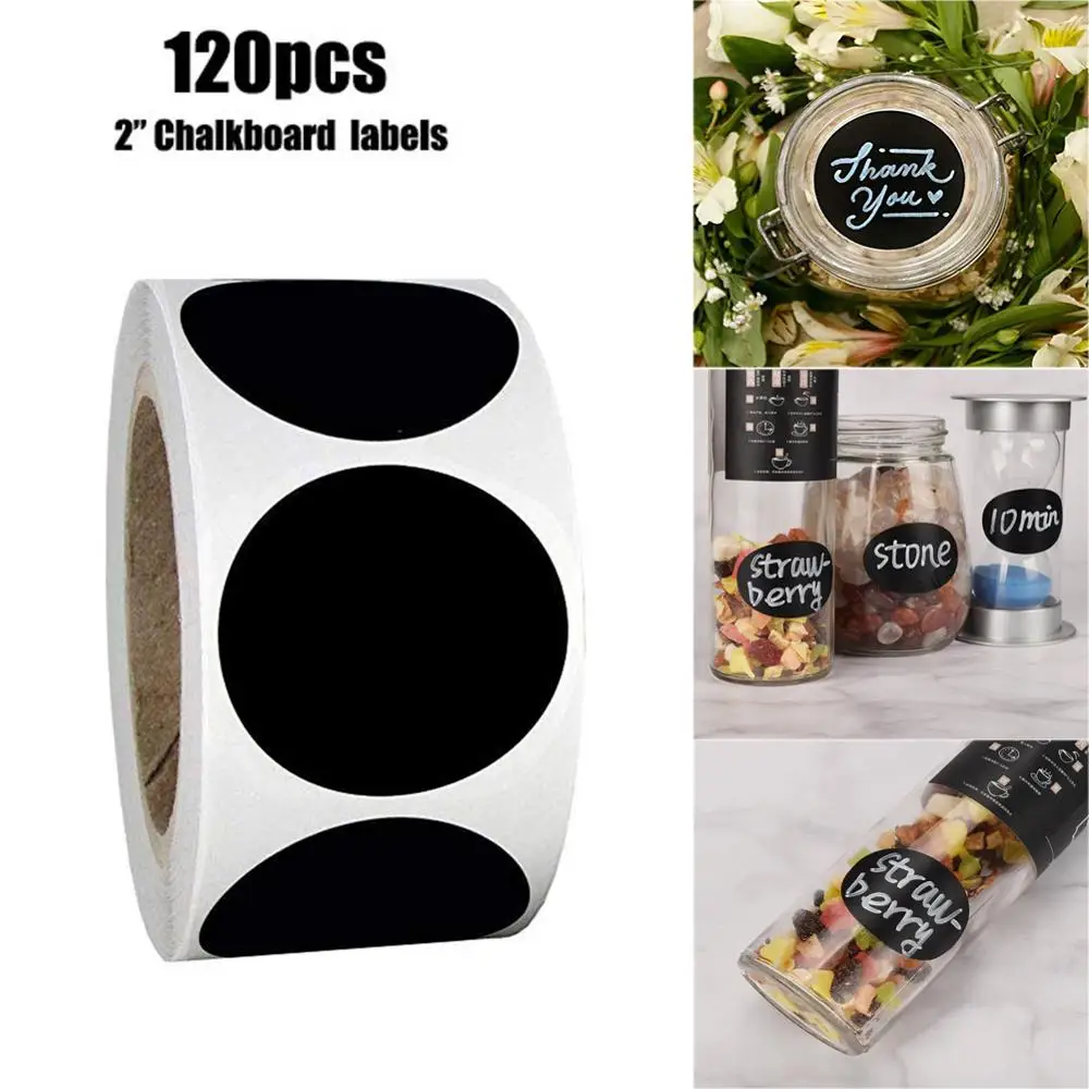 

1Roll/120pcs Waterproof Chalkboard Stickers Kitchen Spice Bottle Label Home Jam Jar Tags Blackboard Labels Home Decorations