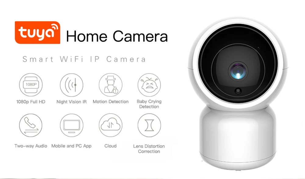 1080P HD Tuya Smart Life Alexa Беспроводная ip-камера двухсторонняя аудио панорамирование наклон цифровой зум безопасность смарт-камера с Wi-Fi