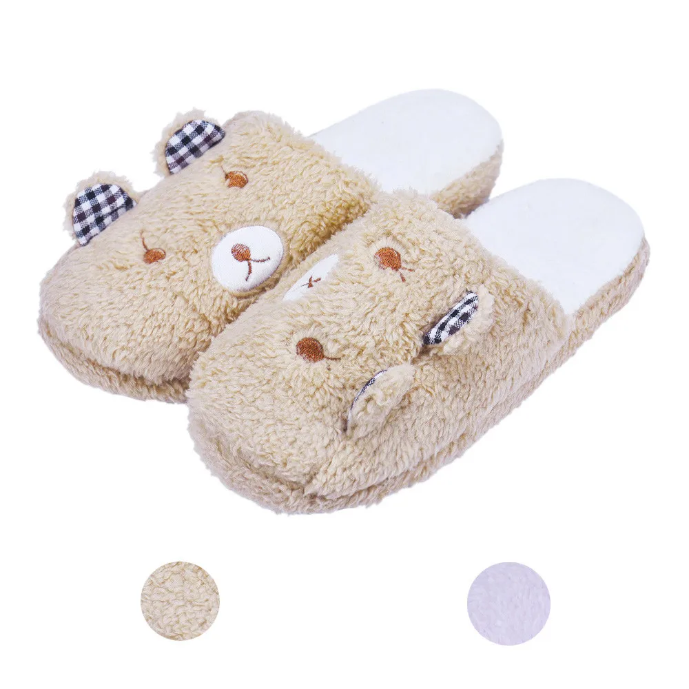 

Lecopike 2019 Warm Slippers Women Flats Shoes Indoor Floor Slipper Ladies Casual Slip On Household Lovely Bear Shoe Footwear A20