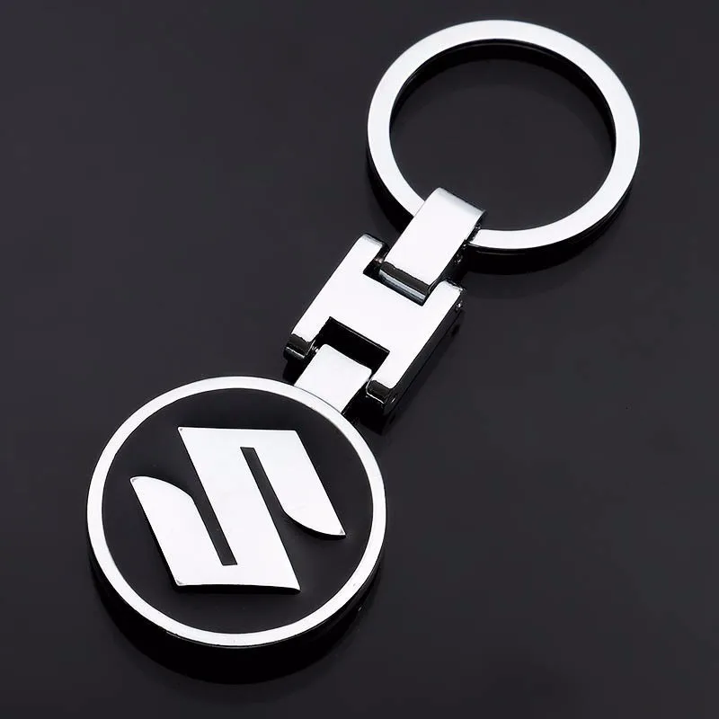 

Double Sided Apply To Suzuki Swift Alto Splash SX4 Jimny Grand Vitara Kizashi Logo Metal Key Button Ring Car Couple Keychain