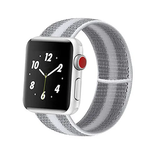 strip white Спортивный нейлоновый ремешок для apple watch 4, apple watch 5, ремешок correa iwatch 44 мм, 40 мм, 38 мм, 42 мм, apple watch series 4, 3, 2, 1 - Цвет ремешка: strip white