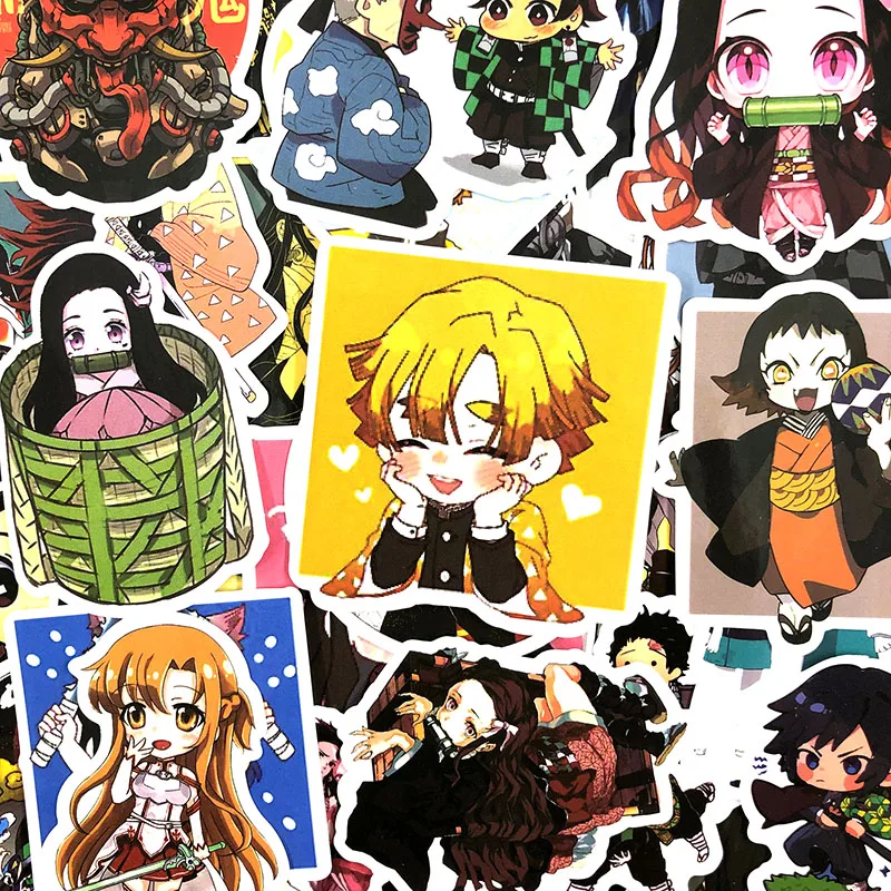 50 шт./компл. демон убийца: Kimetsu без Yaiba наклейки для Чемодан ноутбук Тетрадь электроскутер велосипед аниме Stickes