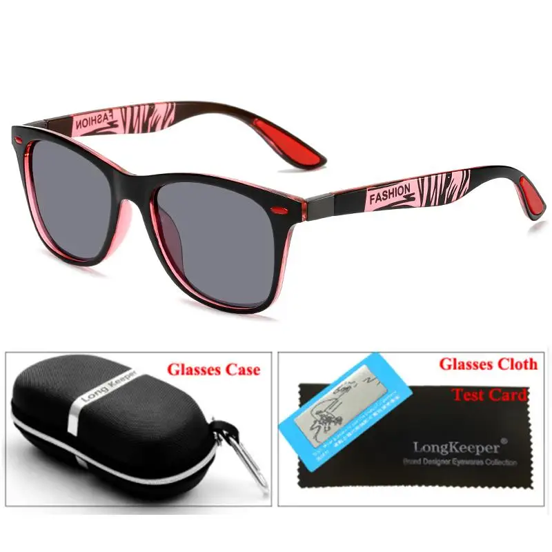 C3Black Pink Grey Брендовые дизайнерские Классические поляризованные солнцезащитные очки с чехлом, чехол для мужчин и женщин, с заклепками, для вождения, квадратные солнцезащитные очки, мужские зеркальные очки UV400 - Цвет линз: C3Black Pink Grey